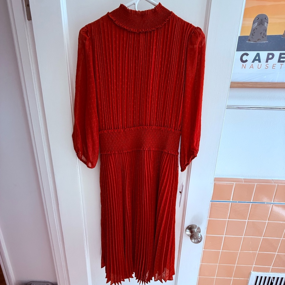 Dark Orange Nanette Lepore Midi Dress